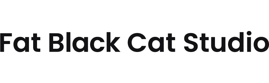 Fat Black Cat horizontal wide wordmark