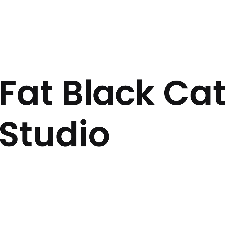 Fat Black Cat narrow wordmark logo