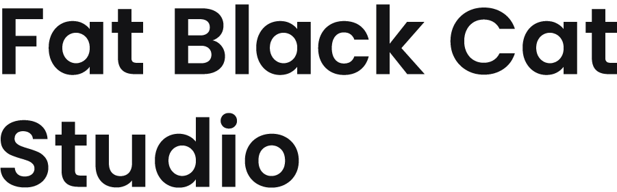 Fat Black Cat narrow wordmark logo