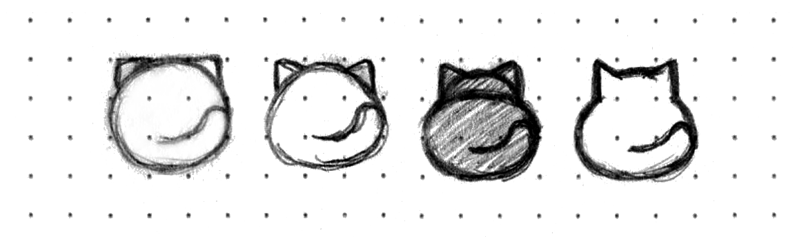 Fat Black Cat logo sketches